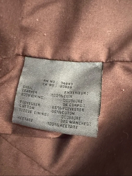 Andrew Marc New York Dark Brown Leather High Collar Jacket Womens XL Classic Y2K